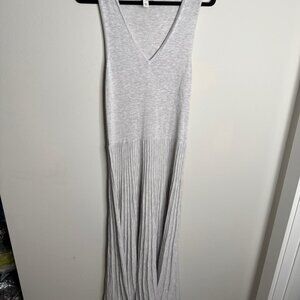 Cotton by Autumn Cashmere Women's Large Gray Knit Sleeveless Maxi‎ Dress Casual